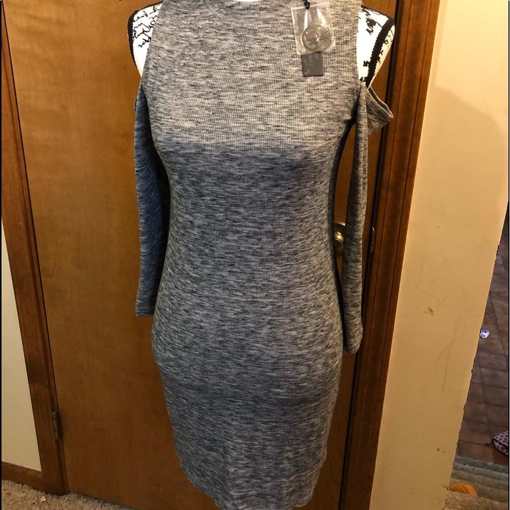 POOF DRESS COLD SHOULDER NWT